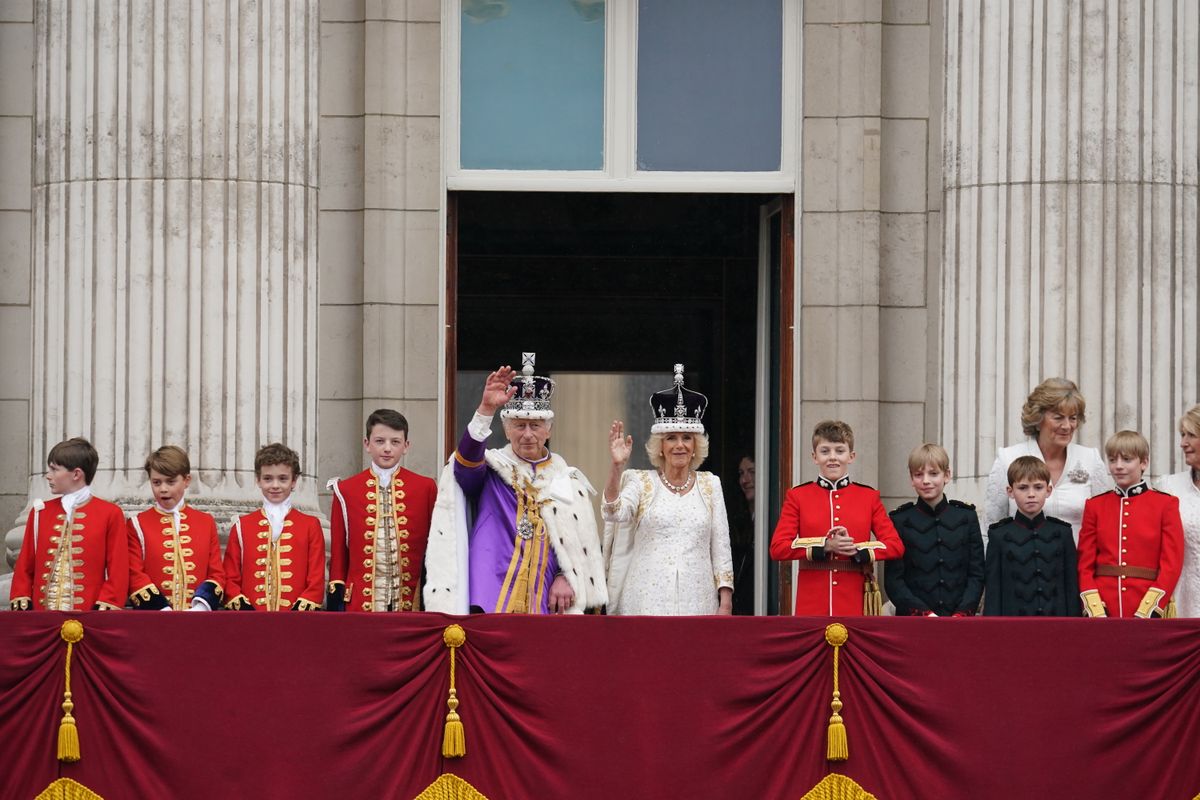 King Charles III coronationKing Charles III and Queen Camilla on the balcony of Buckingham Palace, London, following the coronation. Picture date: Saturday May 6, 2023. (Photo by Owen Humphreys/PA Images via Getty Images)