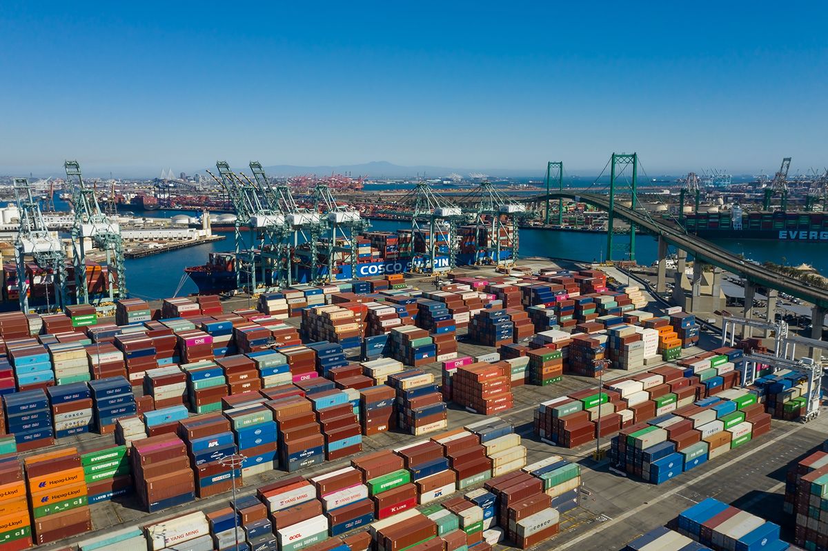 Long,Beach,,California,,Usa,-,October,20th,,2021:,Thousands,Of
Long Beach, California, USA - October 20th, 2021: Thousands of shipping containers in the port of Long Beach near Los Angeles California