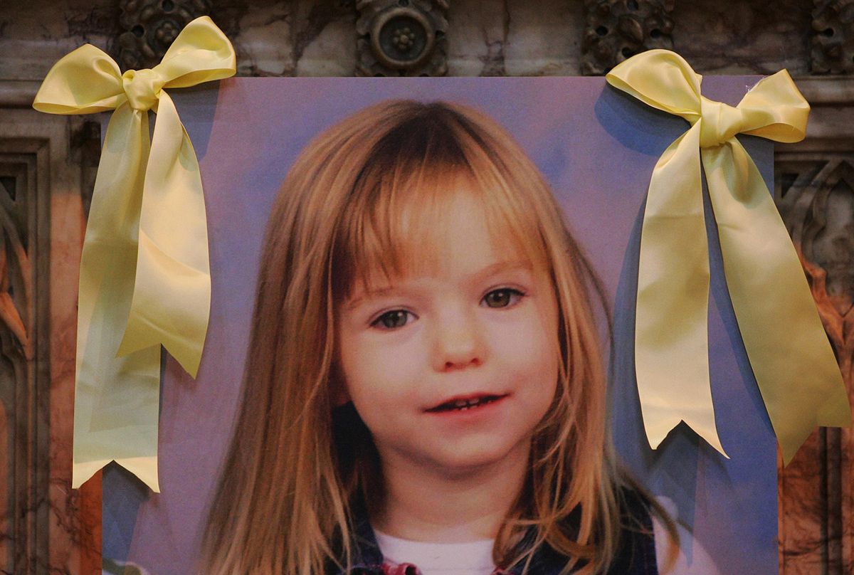 Girl missing in Algarve A photograph of Madeleine McCann during a prayer service at the St Andrew's R.C. Cathedral, Glasgow, held for the missing girl.   (Photo by Andrew Milligan - PA Images/PA Images via Getty Images)