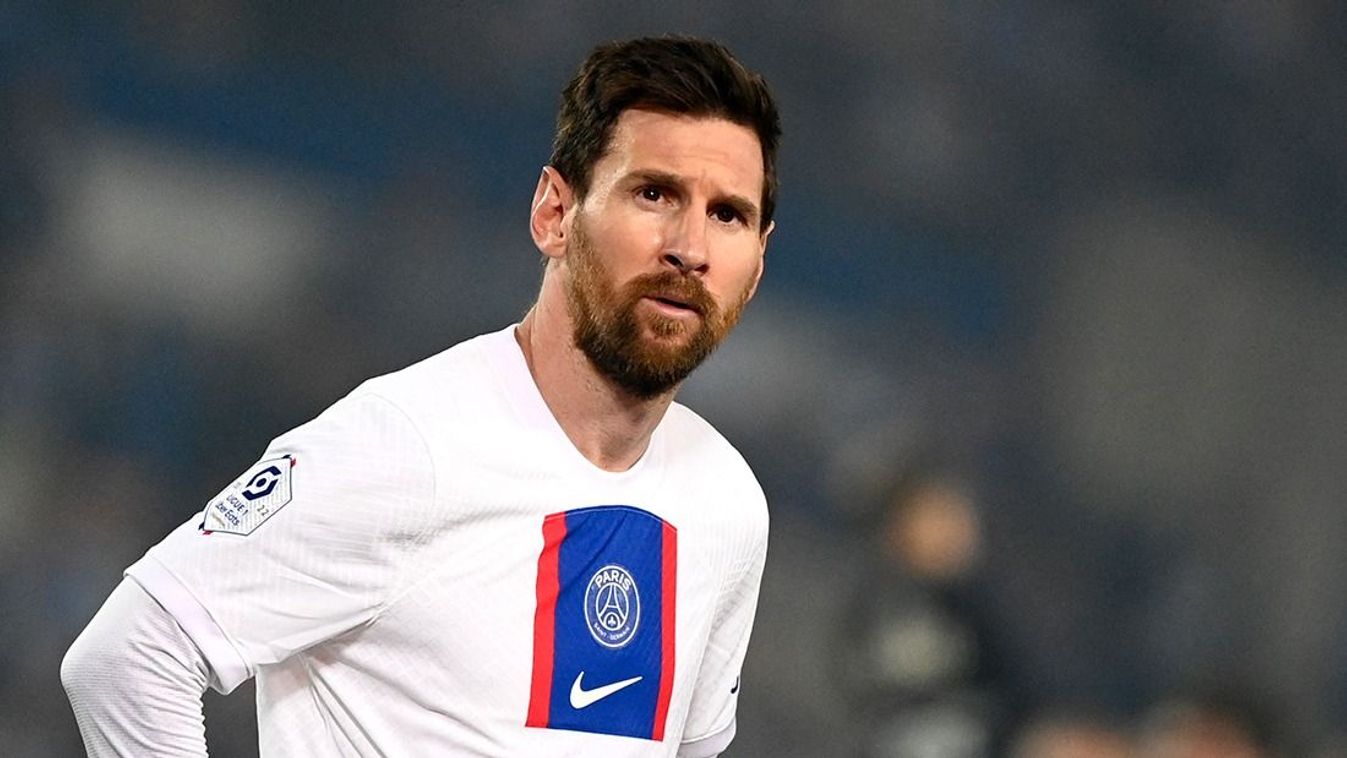 FBL-FRA-LIGUE1-STRASBOURG-PSGParis Saint-Germain's Argentine forward Lionel Messi reacts during the French L1 football match between RC Strasbourg Alsace and Paris Saint-Germain (PSG) at Stade de la Meinau in Strasbourg, eastern France on May 27, 2023. (Photo by Jean-Christophe Verhaegen / AFP)