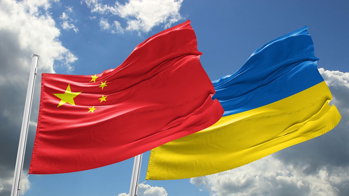 Flags,Of,China,And,Ukraine,Relations,Concept,China,Ukraine,Friendship