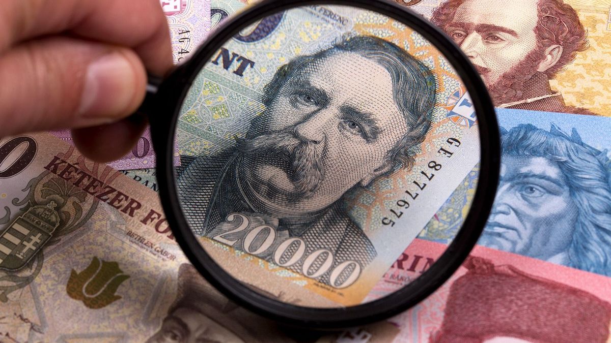 Hungarian forint in a magnifying glass
Hungarian forint in a magnifying glass a business background