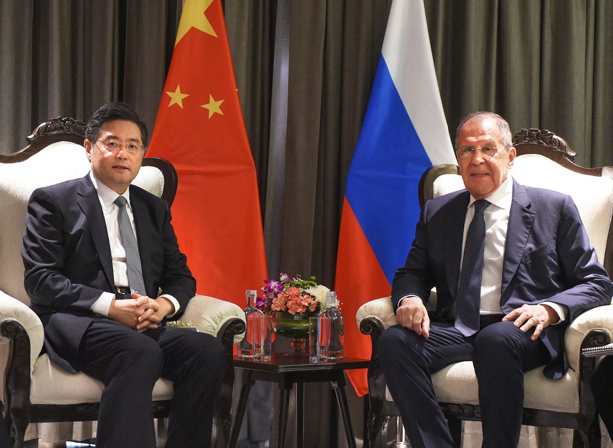 INDIA-GOA-CHINA-QIN GANG-RUSSIA-SERGEI LAVROV-MEETING