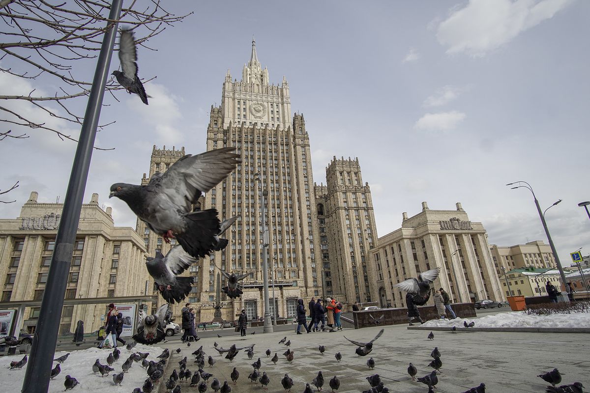 Embassies in Russia
MOSCOW, RUSSIA - APRIL 05: The general view from the building of the Russian Ministry of Foreign Affairs in Moscow, Russia on April 05, 2022. Evgenii Bugubaev / Anadolu Agency (Photo by Evgenii Bugubaev / ANADOLU AGENCY / Anadolu Agency via AFP)