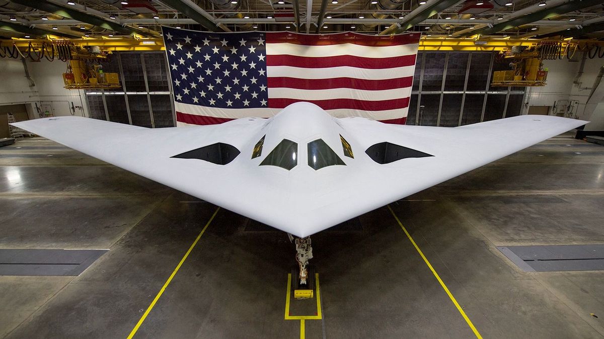B-21 Raider Unveiling
In this photograph released by the U.S. Air Force on March 7, 2023, the B-21 Raider is unveiled to the public at a ceremony in Palmdale, California, on December 2, 2022. (Photo by Handout / US AIR FORCE / AFP) / RESTRICTED TO EDITORIAL USE - MANDATORY CREDIT "AFP PHOTO / U.S. Air Force" - NO MARKETING NO ADVERTISING CAMPAIGNS - DISTRIBUTED AS A SERVICE TO CLIENTS