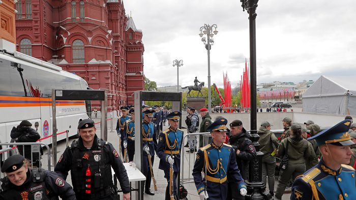 Preparation for Victory Day celebration in Moscow