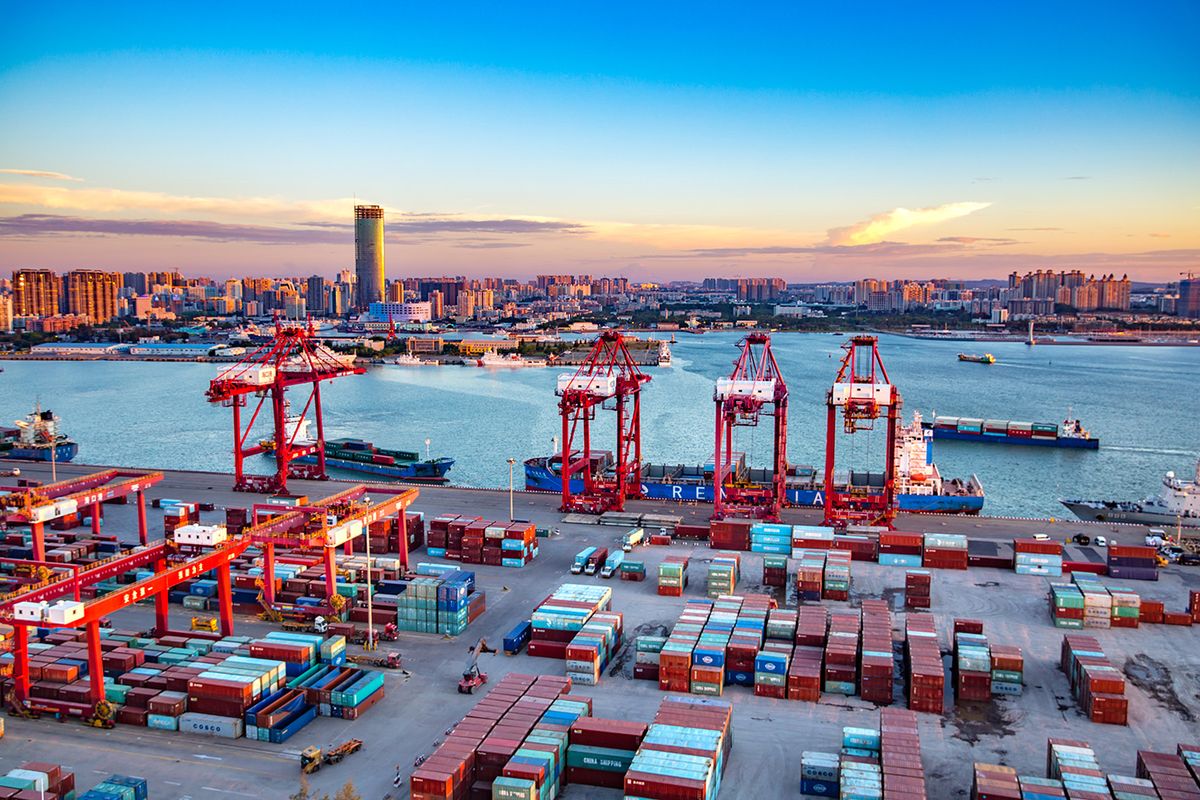 Haikou,,Hainan,,China,-,June,17th,2020:,Haikou,Port,Container