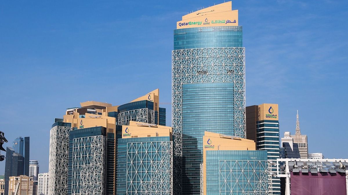 DOHA, QATAR - 16 February 2023: View of Qatar Petroleum District which is designed to be a complex of 10 state-of-the-art high rise buildings which will serve as the headquarters of Qatar Petroleum