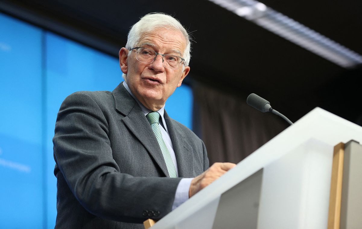 Josep Borrell press conference
BRUSSELS, BELGIUM - NOVEMBER 15: High Representative of the European Union for Foreign Affairs and Security Policy Josep Borrell holds a press conference after the EU Foreign Ministers' meeting in Brussels, Belgium on November 15, 2021. Dursun Aydemir / Anadolu Agency (Photo by Dursun Aydemir / ANADOLU AGENCY / Anadolu Agency via AFP)