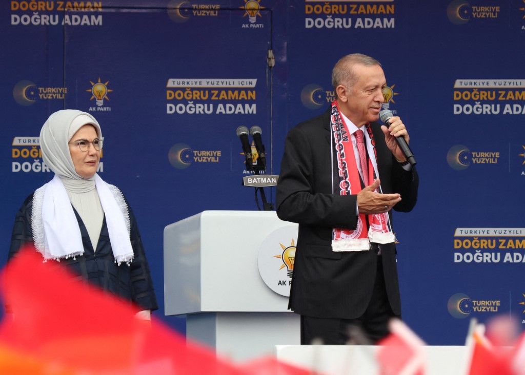 Turkish President Erdogan holds election rally in Batman
