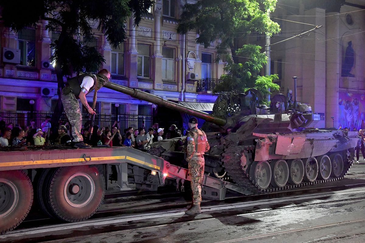 Wagner Group return to their base
ROSTOV-ON-DON, RUSSIA - JUNE 24: Members of the Wagner Group prepare to depart from the Southern Military District's headquarters and return to their base in Rostov-on-Don, Russia on June 24, 2023. Arkady Budnitsky / Anadolu Agency (Photo by Arkady Budnitsky / ANADOLU AGENCY / Anadolu Agency via AFP)