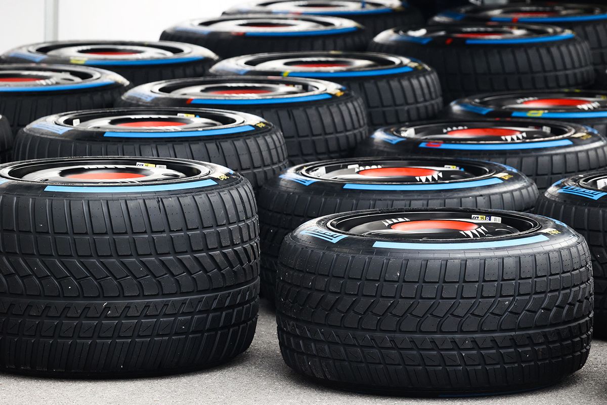 F1 Grand Prix Of Canada PreviewsPirelli wet tyres are seen ahead of the Formula 1 Grand Prix of Canada at Circuit Gilles Villeneuve in Montreal, Canada on June 15, 2023. (Photo by Jakub Porzycki/NurPhoto) (Photo by Jakub Porzycki / NurPhoto / NurPhoto via AFP)