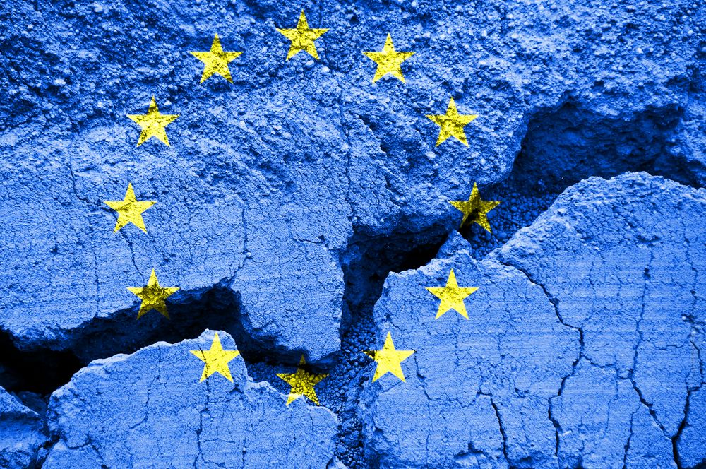 Flag,Of,The,European,Union,On,Cracked,Background