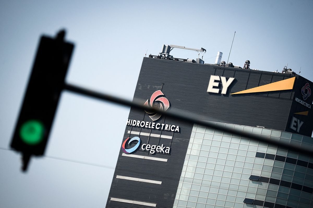 Business Logos In Bucharest The Ernst and Young logo is seen on a building in central Bucharest, Romania on October 9, 2018. Ernst and Young is one of the &quot;Big Four&quot; accounting firms in the world. (Photo by Jaap Arriens/NurPhoto) (Photo by Jaap Arriens / NurPhoto / NurPhoto via AFP)BUSINESS-LOGOS