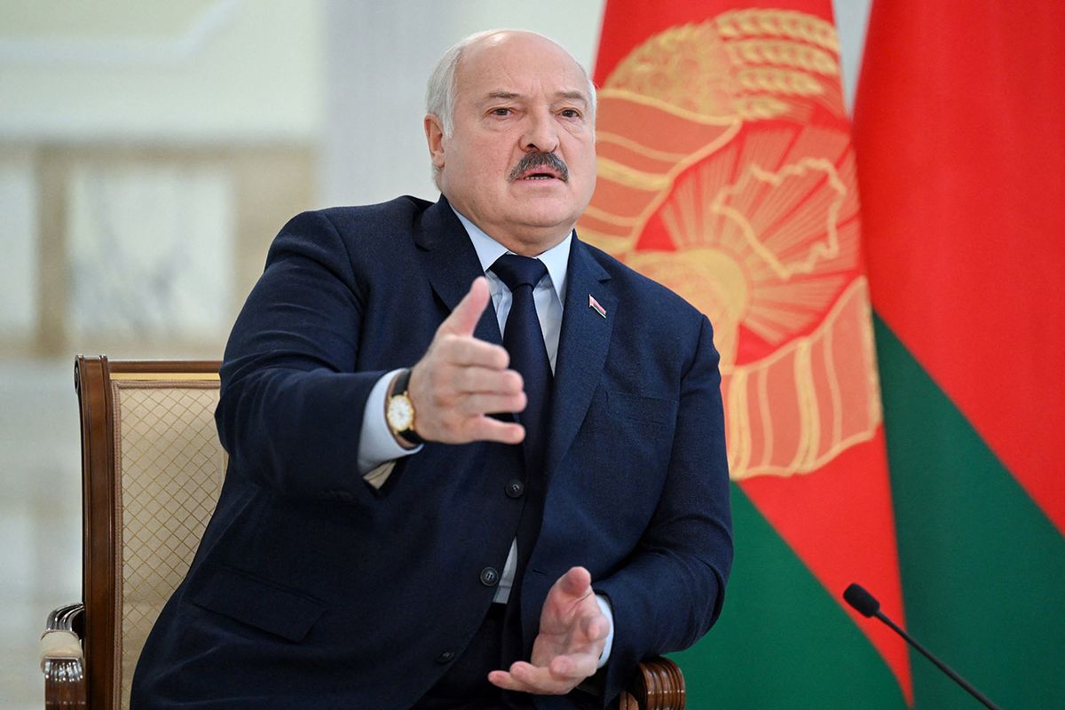 FILES-BELARUS-UKRAINE-RUSSIA-CONFLICT-WAGNER
(FILES) Belarus' President Alexander Lukashenko speaks as he meets with foreign media at his residence, the Independence Palace, in the capital Minsk on February 16, 2023. The chief of the rebel Wagner mercenary force, Yevgeny Prigozhin, will leave Russia and won't face charges after calling off his troops' advance on June 24, 2023,  Moscow said, easing Russia's most serious security crisis in decades. Belarusian leader Alexander Lukashenko said he had negotiated a truce with Prigozhin, drawing thanks from Moscow. (Photo by Natalia KOLESNIKOVA / AFP)