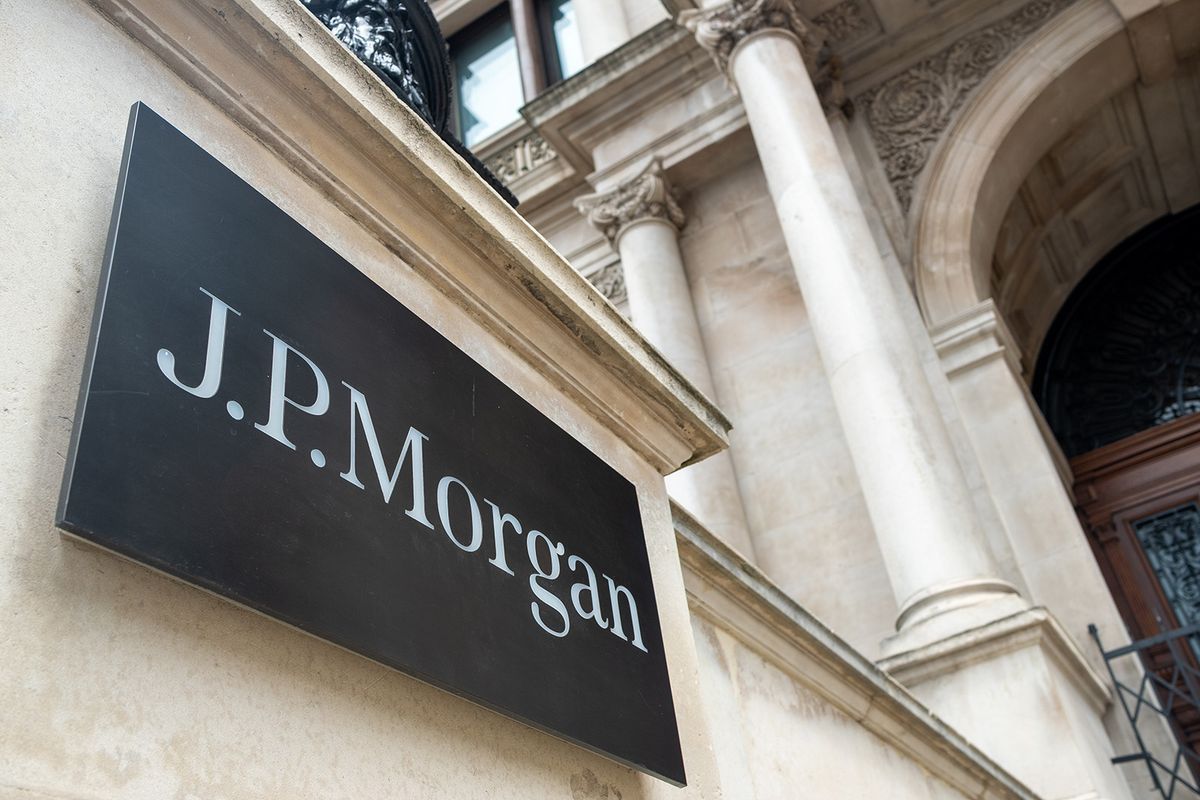 London-,June,2021:,Jp,Morgan,Building,,60,Victoria,Embankment,In
London- June 2021: JP Morgan building, 60 Victoria Embankment in the City of London. An American investment bank and financial services company. 