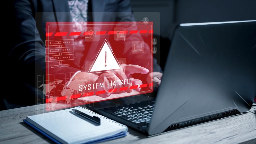 System,Hacked,Alert,After,Cyber,Attack,On,Computer,Network.,Cybersecurity