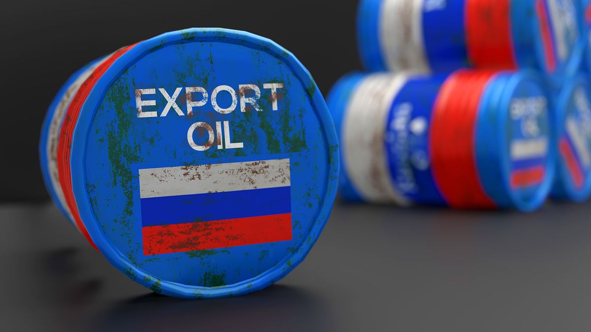 Russian,Oil,,Oil,Barrel,Background,,Russia,Flag,On,Barrel,,Sanctions
Russian oil, oil barrel background, Russia flag on barrel, sanctions on Russian oil. 3D work and 3D illustration