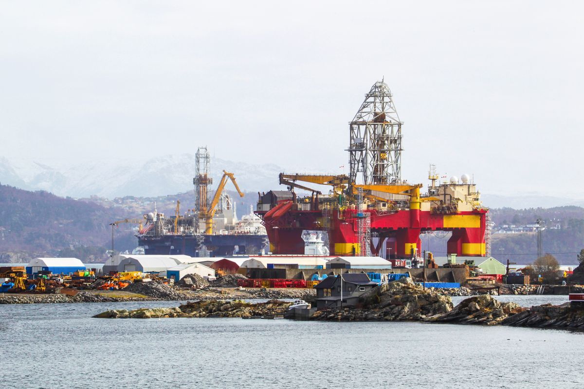 Oil,Platforms,Under,Maintenance,Near,Bergen,,Norway