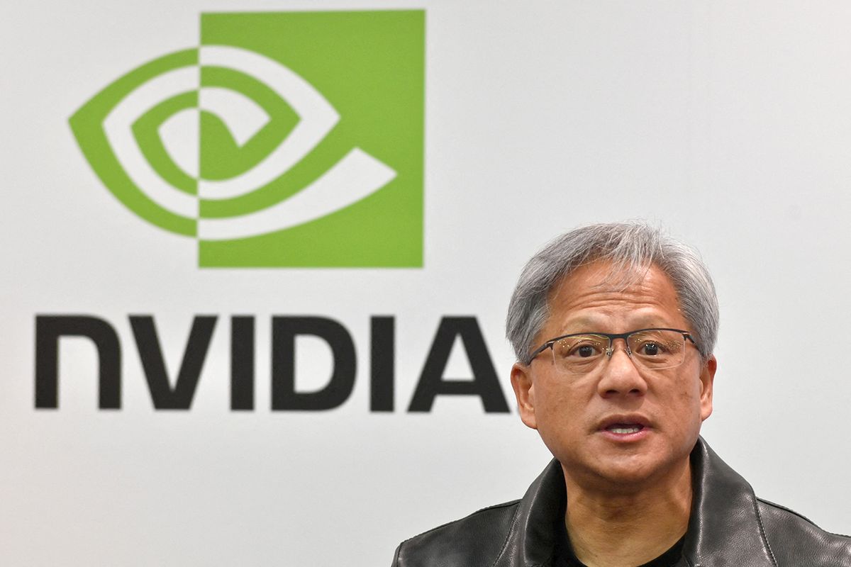 TAIWAN-TECH-COMPUTEXJensen Huang, CEO of NVIDIA, speaks during a press conference at the Computex 2023 in Taipei on May 30, 2023. (Photo by Sam Yeh / AFP)