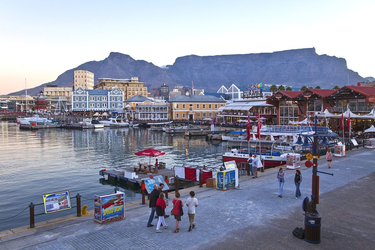 Cape,Town,,South,Africa,-,March,5,2010:,People,Walking Cape town, South Africa - March 5 2010: People walking in  the Victoria and Albert waterfront at dusk