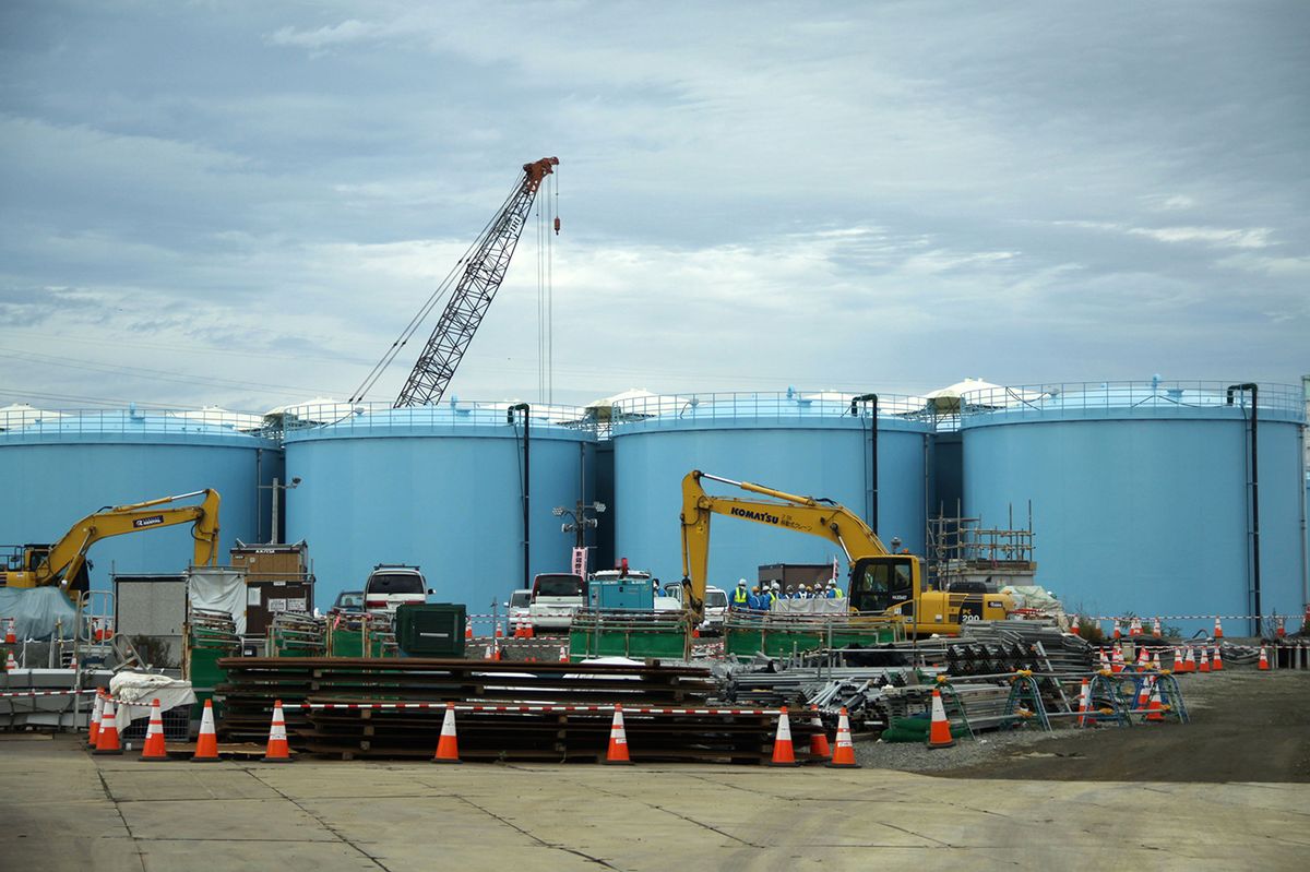 Xinhua Headlines: Japan's nuke wastewater discharge plan batters fishermen's livelihoods, angers global community(230312) -- BEIJING, March 12, 2023 (Xinhua) -- File photo taken on Oct. 12, 2017 shows huge tanks that store contaminated radioactive wastewater at the Fukushima Daiichi nuclear plant in Fukushima prefecture, Japan. (Xinhua)Xinhua News Agency / eyevineContact eyevine for more information about using this image:T: +44 (0) 20 8709 8709E: info@eyevine.comhttp://www.eyevine.com