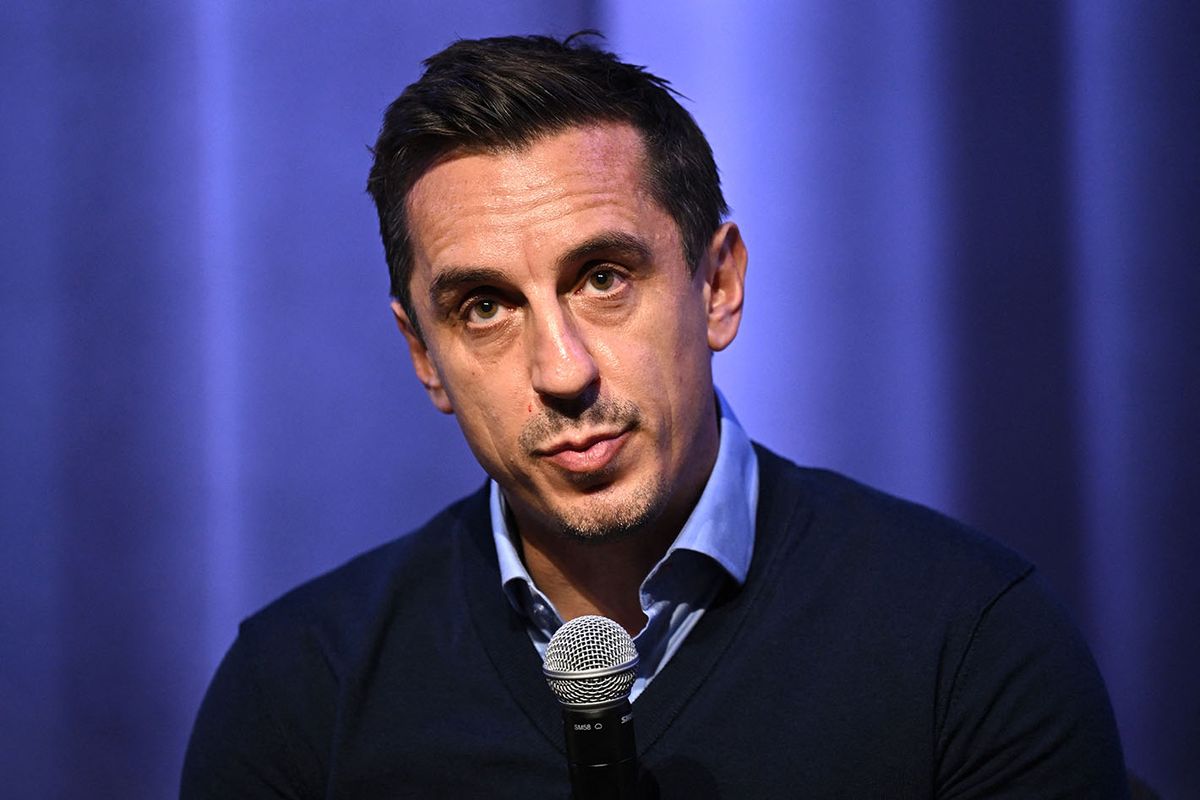 Former England footballer Gary Neville takes part in a panel on the future of English football on the second day of the annual Labour Party conference in Liverpool, northeast of England, on September 26, 2022. (Photo by Oli SCARFF / AFP)