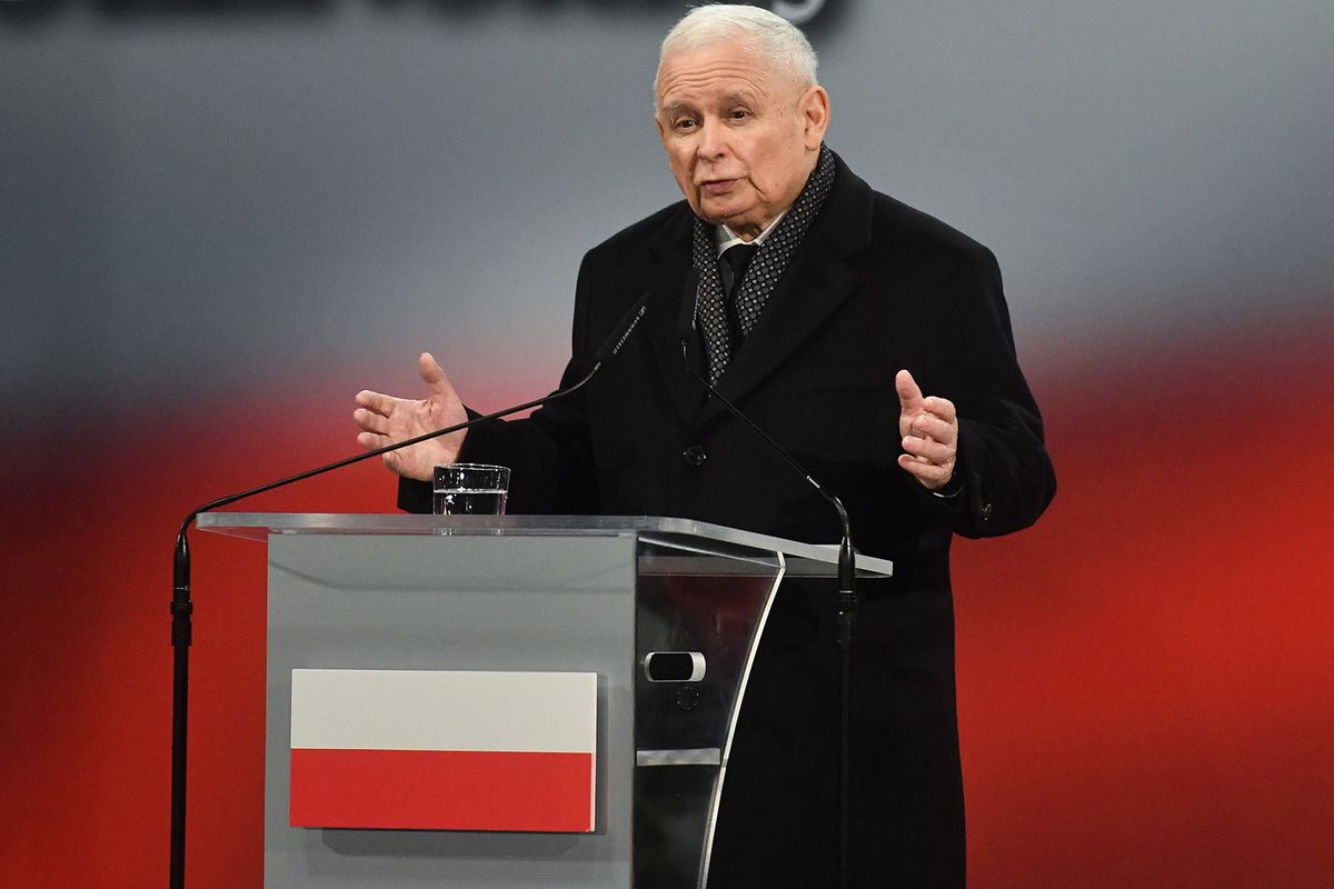 13th anniversary of the presidential plane crash near Smolensk
epa10576189 Leader of the Law and Justice (PiS) ruling party Jaroslaw Kaczynski speaks in front of the Presidential Palace during the ceremonies commemorating the 13th anniversary of the presidential plane crash near Smolensk in Warsaw, Poland, 16 April 2023. Poland's President Lech Kaczynski, his wife Maria Kaczynska and 94 others died on 10 April 2010 when a Polish plane crashed in Smolensk, Russia.  EPA/Piotr Nowak POLAND OUT epa10576189 Leader of the Law and Justice (PiS) ruling party Jaroslaw Kaczynski speaks in front of the Presidential Palace during the ceremonies commemorating the 13th anniversary of the presidential plane crash near Smolensk in Warsaw, Poland, 16 April 2023. Poland's President Lech Kaczynski, his wife Maria Kaczynska and 94 others died on 10 April 2010 when a Polish plane crashed in Smolensk, Russia.  EPA/Piotr Nowak POLAND OUT