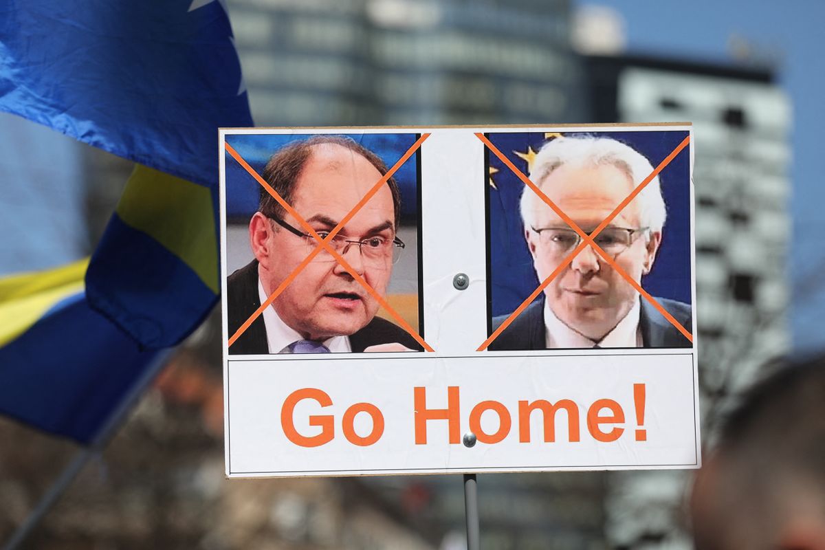 Protest against Christian Schmidt in Sarajevo