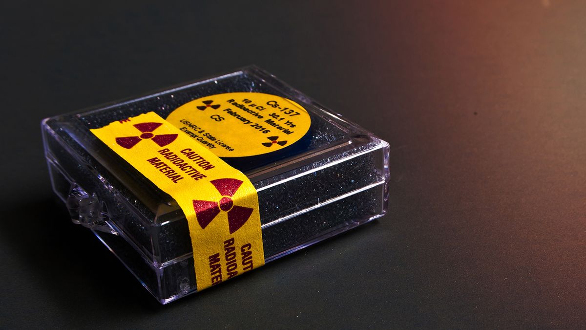 Small,Cesium,Radioactive,In,The,Plastic,Package, Small Cesium Radioactive in the Plastic package