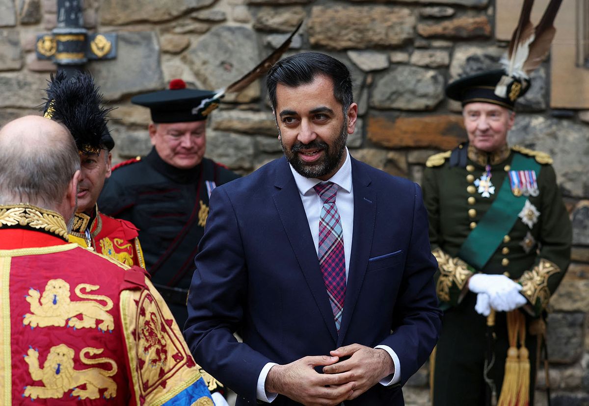 King Charles III coronationFirst Minister Humza Yousaf attends a ceremony for the Stone of Destiny, which is also known as the Stone of Scone, in Edinburgh Castle before its onward transportation to be placed beneath the Coronation Chair at Westminster Abbey for the coronation of King Charles III. The stone is returning to England for the first time since 1996 to play a key part in the coronation ceremony. Picture date: Thursday April 27, 2023. King Charles III Coronation Preparations 2023First Minister Humza Yousaf attends a ceremony for the Stone of Destiny, which is also known as the Stone of Scone, in Edinburgh Castle before its onward transportation to be placed beneath the Coronation Chair at Westminster Abbey for the coronation of King Charles III. The stone is returning to England for the first time since 1996 to play a key part in the coronation ceremony. Picture date: Thursday April 27, 2023. King Charles III Coronation Preparations 2023