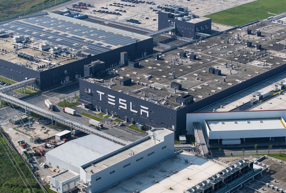 Aerial photos show Tesla Gigafactory in Shanghai
Aerial photos show the Tesla Gigafactory in Shanghai, China, 2 June, 2023. (Photo by stringer / ImagineChina / Imaginechina via AFP)