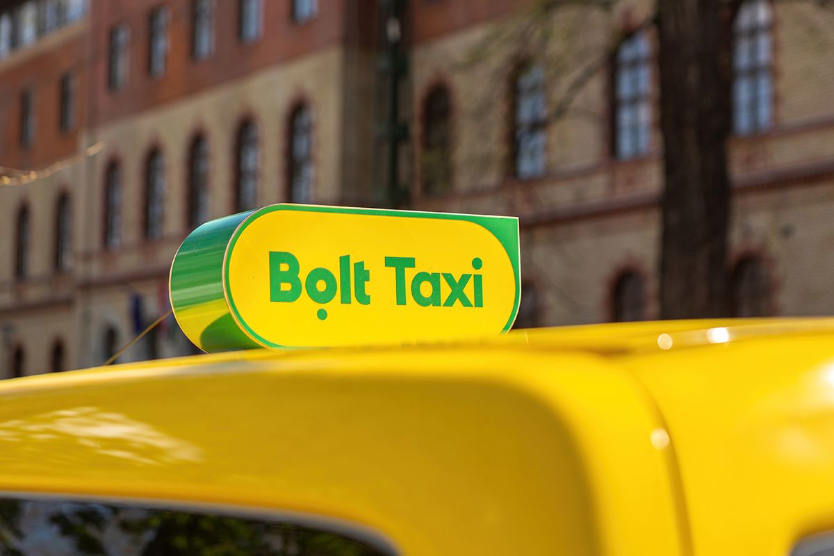 Budapest,,Hungary,-,April,12th,2023:,Bolt,Taxi,Sign,On