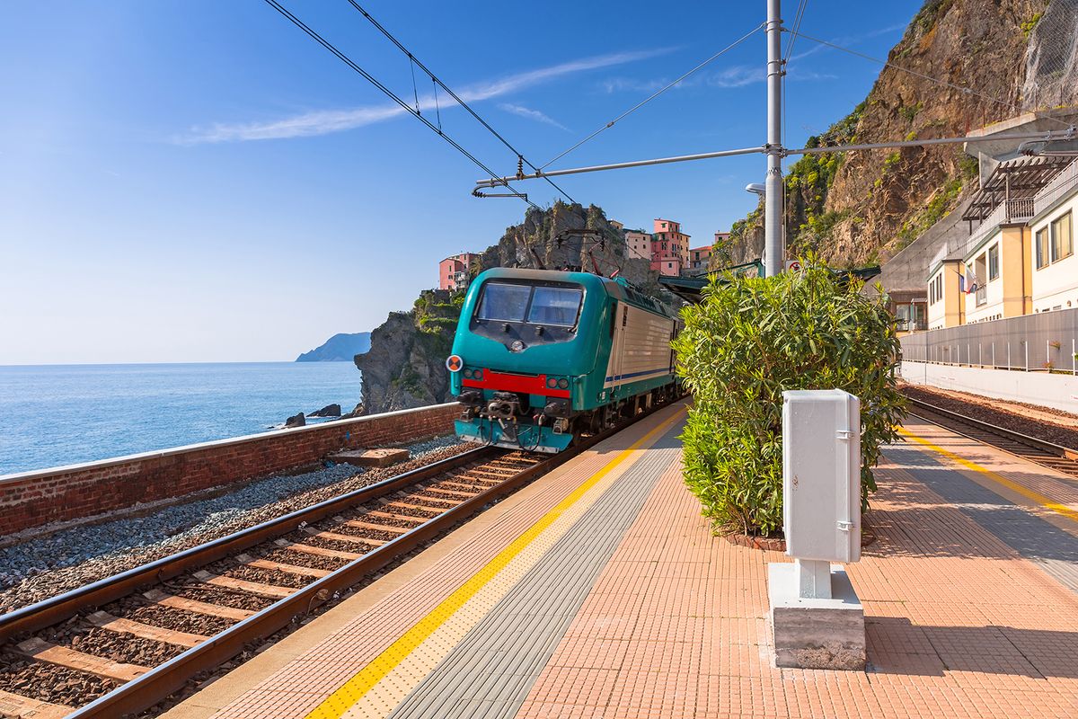 Train,Station,At,Cinque,Terre,National,Park,,Manarola,In,Italy.
Train station at Cinque Terre National Park, Manarola in Italy.
