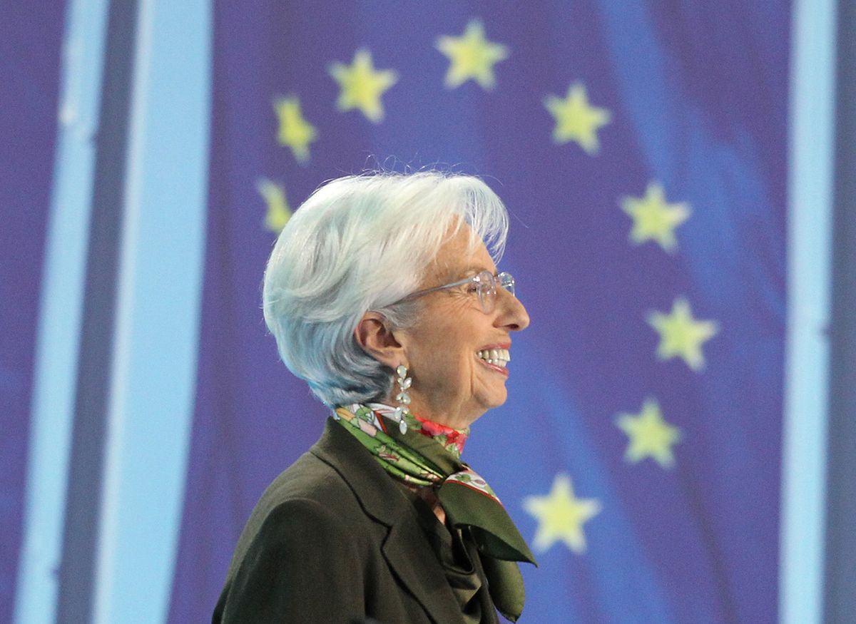 (FILES) European Central Bank (ECB) President Christine Lagarde addresses a press conference on the eurozone's monetary policy in Frankfurt am Main, western Germany on February 2, 2023. The European Central Bank (ECB) is expected to raise interest rates again on June 15, 2023, while signaling that it does not intend to stop there even though inflation is falling and the eurozone has entered recession. (Photo by Daniel ROLAND / AFP)FILES-GERMANY-EU-ECB-BANKING-INFLATION-RATE