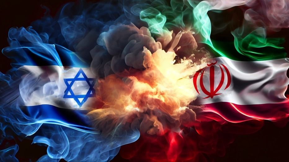 The,Confrontation,Between,Israel,And,Iran.,Israel,And,Iran,Flags