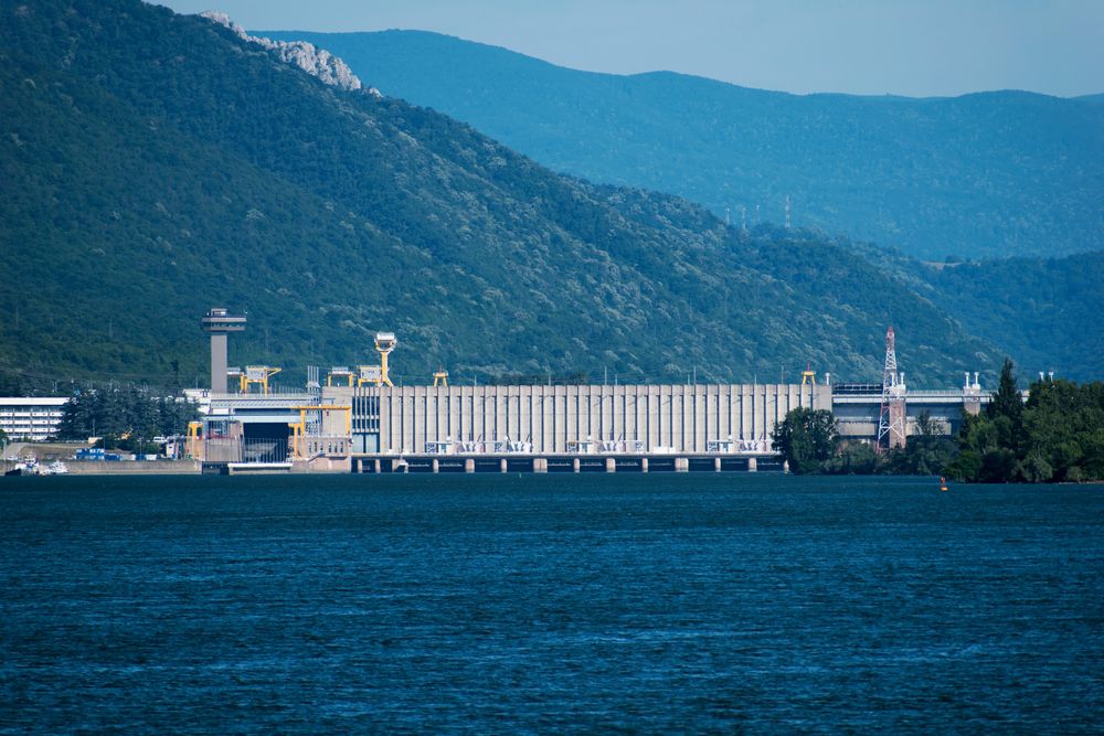 Hydropower,Plant,On,The,Danube,River,,In,Romania.,Iron,Gates.ates.