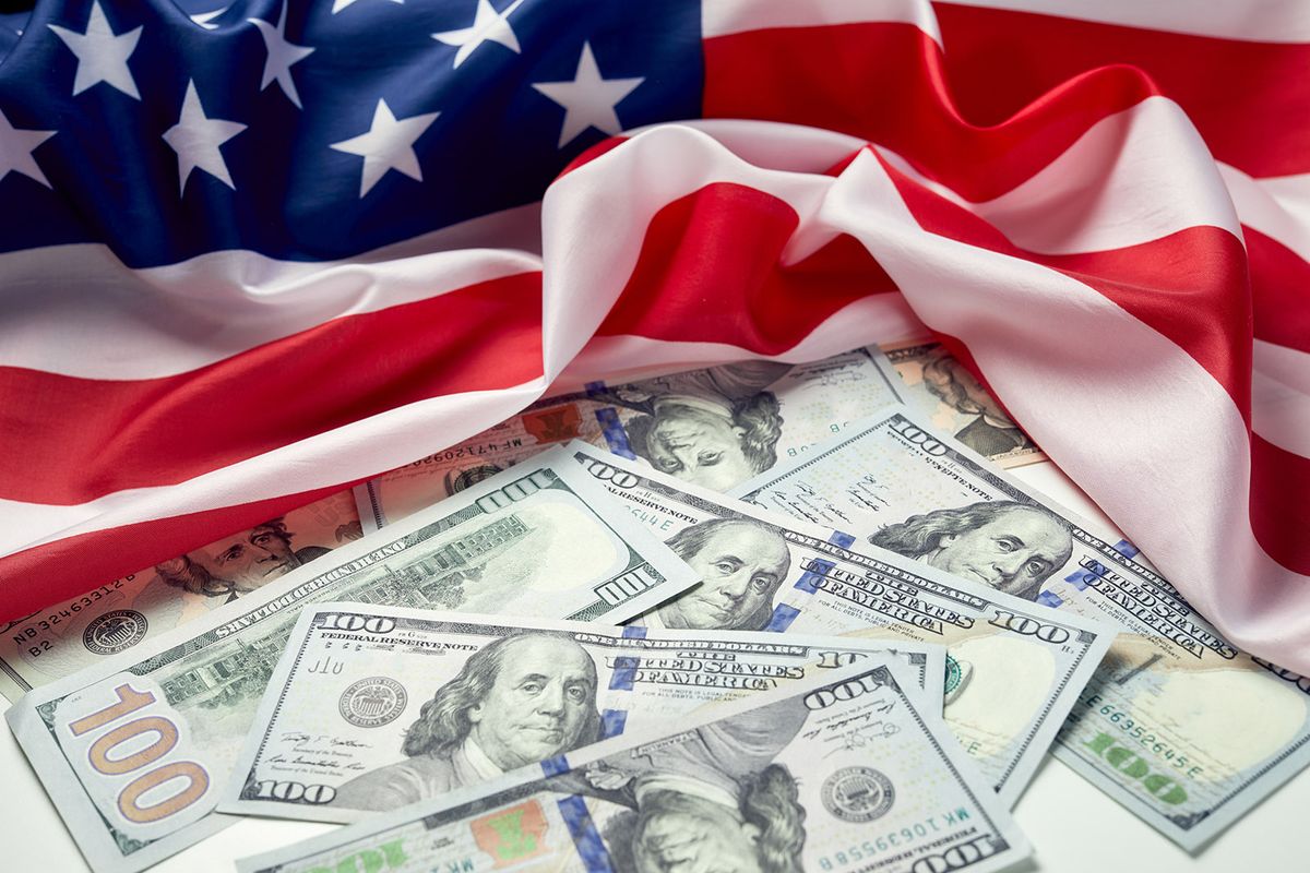 Close,Up,Of,American,Flag,And,Dollar,Cash,Money.,Dollar