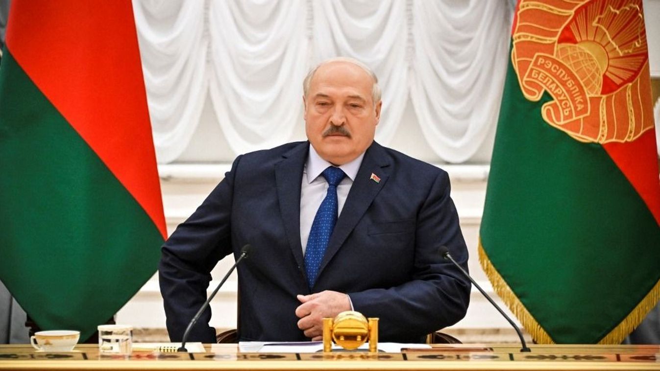 Belarus' President Alexander Lukashenko meets with foreign media at his residence, the Independence Palace, in the capital Minsk on July 6, 2023. Wagner chief Yevgeny Prigozhin is still in Russia, Belarus's president said on July 6, 2023, despite a deal with the Kremlin for him to move to Belarus following his failed insurrection last month. (Photo by Alexander NEMENOV / AFP)