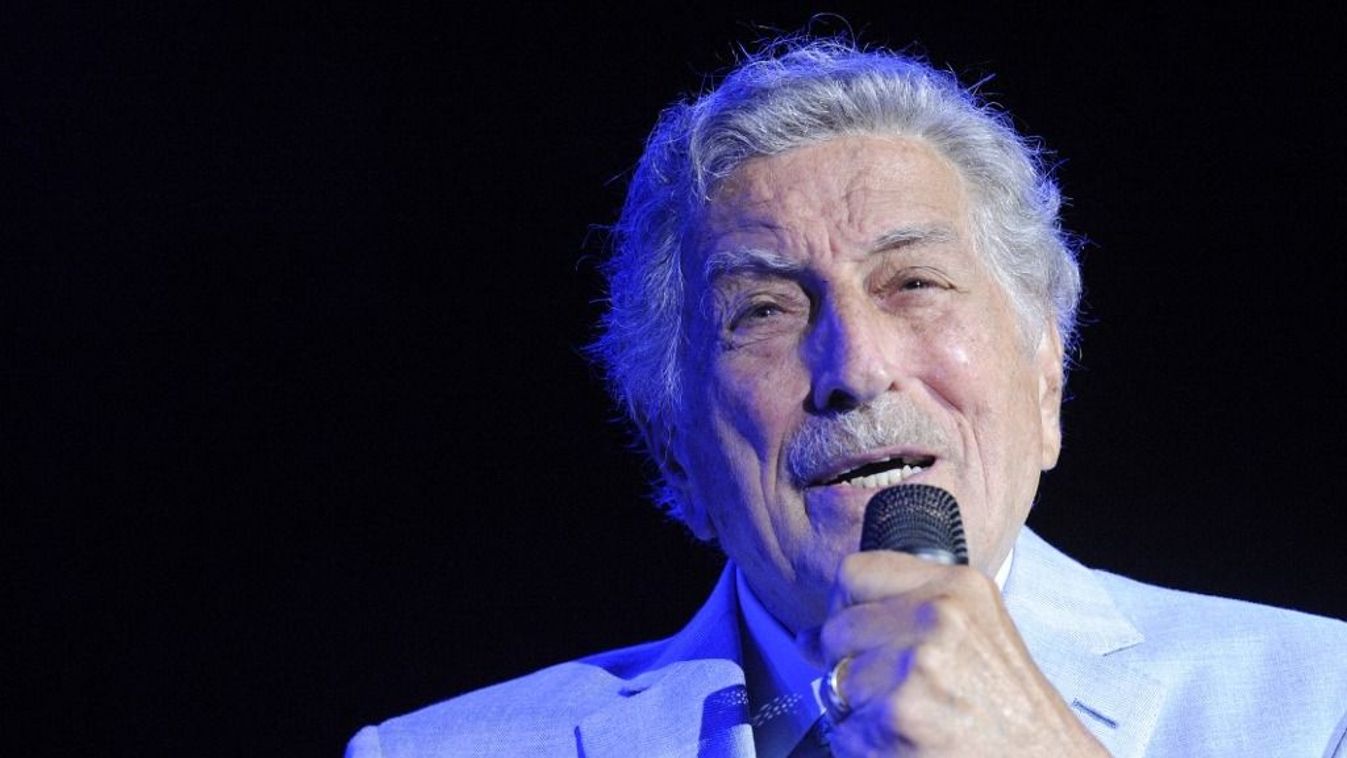 US singer Tony Bennett (Anthony Dominick Benedetto) performs on stage during an invitation only concert at the newly opened Encore Boston Harbor Casino in Everett, Massachusetts on August 8, 2019. Bennett performed with his daughter Antonia Benedetto before going solo. Bennett is currently on tour with his daughter performing across the country from Las Vegas to the East Coast through October. (Photo by Joseph Prezioso / AFP)