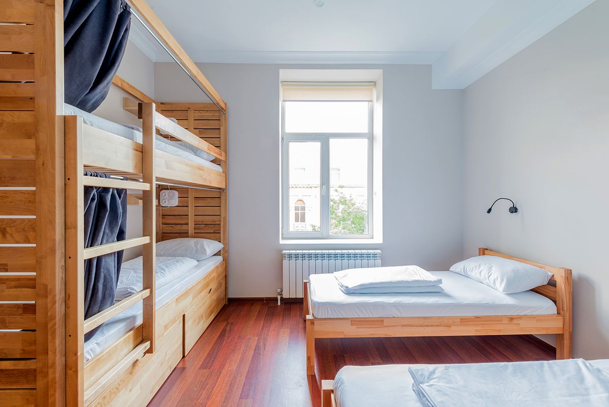 Hostel,Dormitory,Beds,Arranged,In,Room