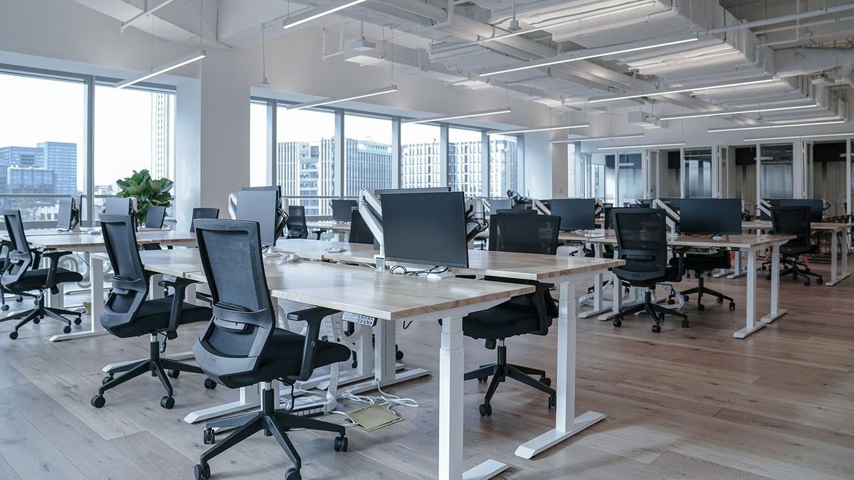 Interior,Of,Modern,Empty,Office,Building.open,Ceiling,Design,France