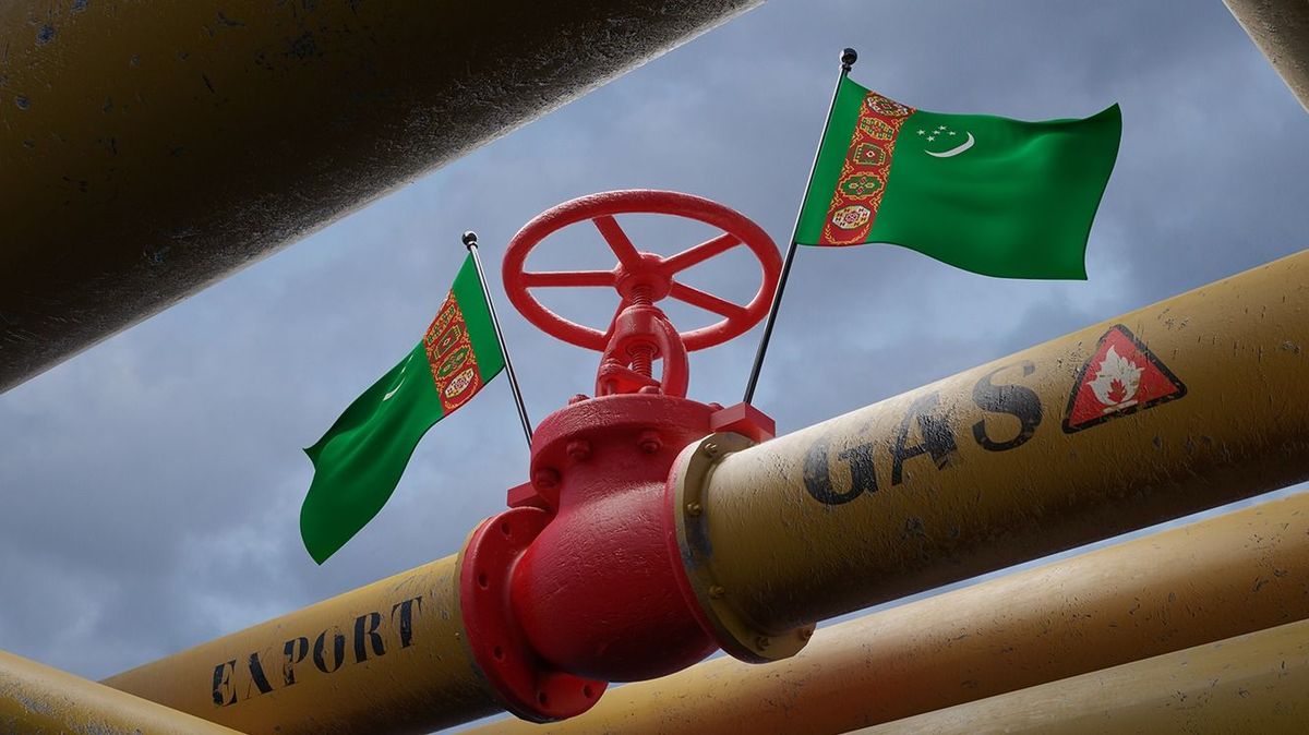 Valve,On,The,Main,Gas,Pipeline,Turkmenistan,,Pipeline,With,Flags