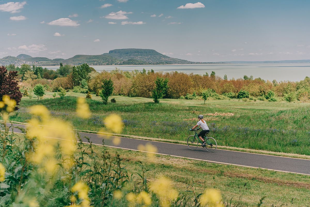 Female,Cyclist,Cycling,By,The,Lake,Balaton