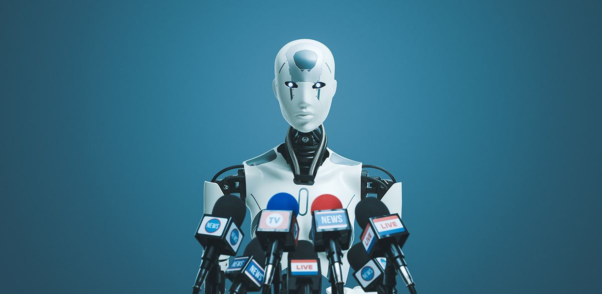Android,Ai,Robot,Speaking,At,The,Press,Conference:,Artificial,Intelligence,