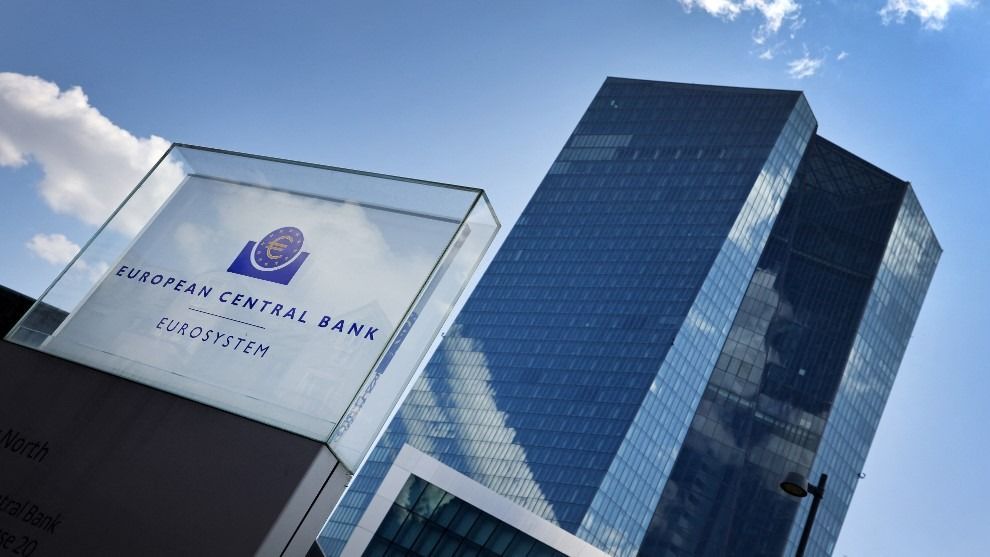 The European Central Bank, ECB is pictured prior to the press conference following the meeting of the governing council of the ECB in Frankfurt/Main, Germany, on June 15, 2023 (Photo by Daniel ROLAND / AFP)