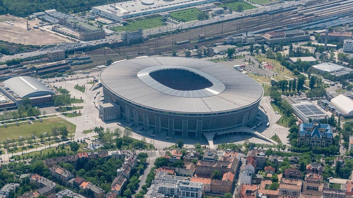 Budapest,,Hungary,Â€“,May,20,,2023.,View,Over,Puskas,Arena