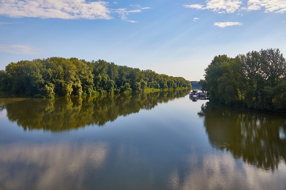 River,Landscape,With,Two,Rivers,Merging,,Tisza,And,Bodrog,In
River landscape with two rivers merging, Tisza and Bodrog in Hungary