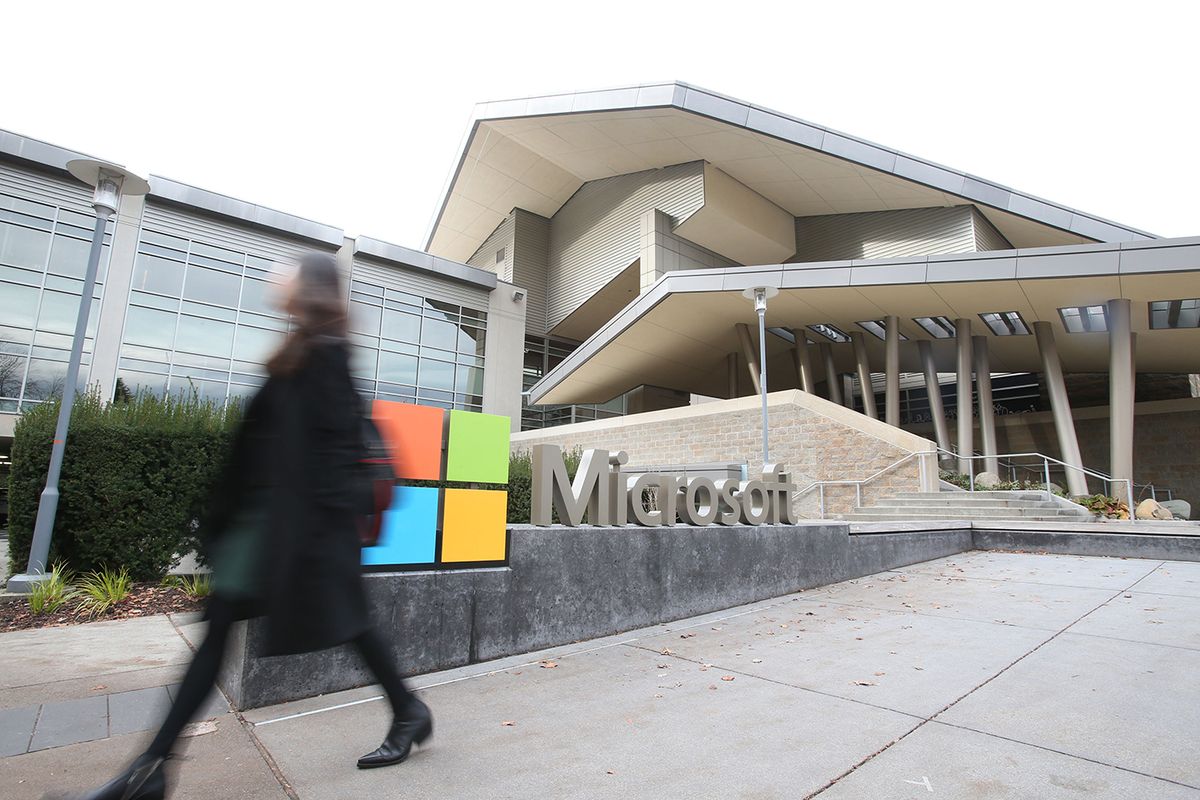 U.S.-REDMOND-MICROSOFT-AI CHIEF-INTERVIEW(191203) -- REDMOND (U.S.), Dec. 3, 2019 (Xinhua) -- Photo taken on Nov. 14, 2019 shows the Microsoft headquarters in Redmond, the United States. The world will continue to see technological breakthroughs in artificial intelligence (AI), and their potential application in healthcare and financial services will have a transformative impact on human life, Harry Shum has said. (Xinhua/Qin Lang) TO GO WITH Interview: AI breakthroughs potentially to reshape healthcare, finance: Microsoft AI chiefXinhua News Agency / eyevineContact eyevine for more information about using this image:T: +44 (0) 20 8709 8709E: info@eyevine.comhttp://www.eyevine.com December   2019 
