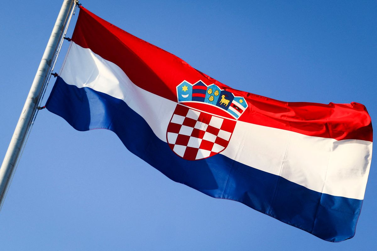 Daily Life In Sibenik, Croatia
Croatian national flag is seen in Sibenik, Croatia on September 11, 2021. (Photo by Beata Zawrzel/NurPhoto) (Photo by Beata Zawrzel / NurPhoto / NurPhoto via AFP)